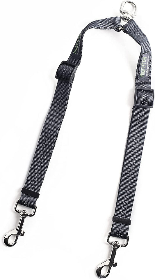 Double Dog Leash, No Tangle Adjustable Split Lead for Two Dogs | Fits 0-100 Lb, 16-24 in Range, Reflective Stitching, Waterproof, Neoprene Padded Handle