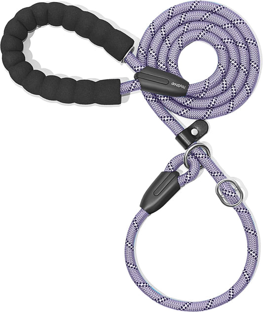Durable Slip Lead Dog Leash with Padded Handle and Highly Reflective Threads, No Pull Dog Training Leash, (3/8" X 6 FT, Lavender)